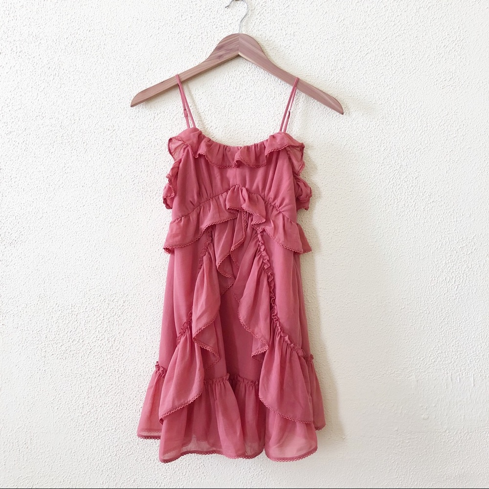 NWT Red Carter Ruffled Mini Dress XS - Picture 2 of 4